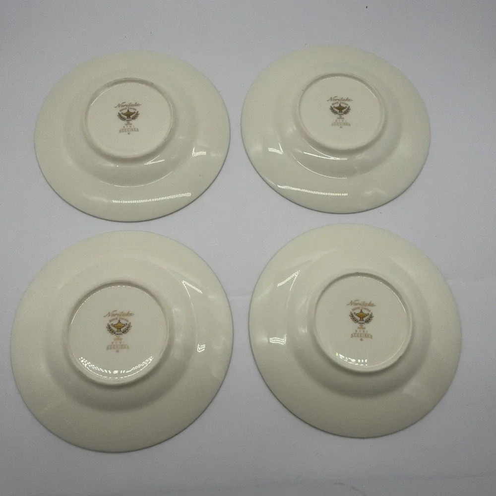 4 Noritake  Covina Pattern  Bone China Saucers in  Excellent Condition, 6 inches